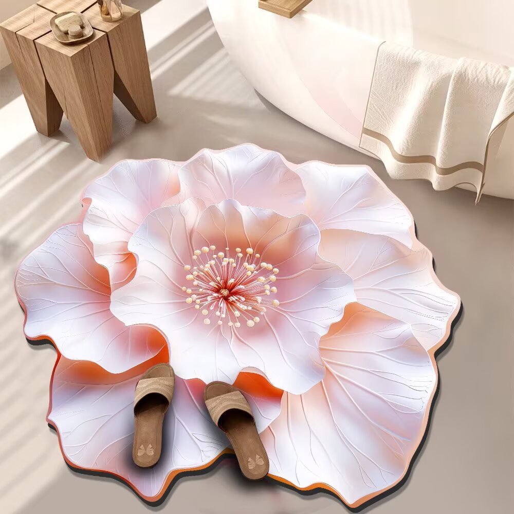 Cheerful Floral Decorative Area Rug Bowlift