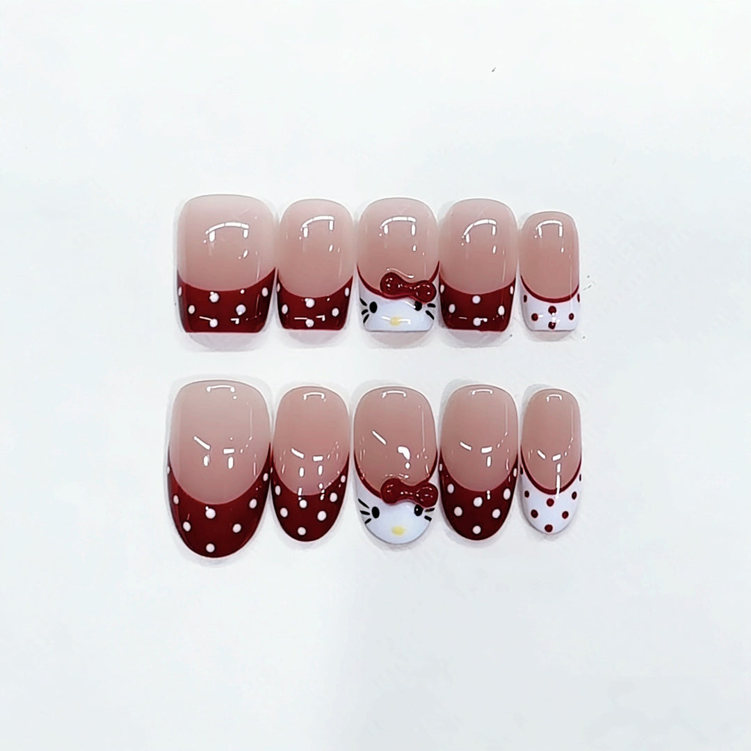 Cute Cartoon-Themed Press-On Nails Bowlift