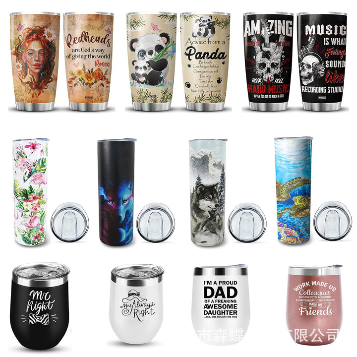 Insulated Stainless Steel Stemless Wine Tumbler With Witty Coworker Quote Laser-Engraved