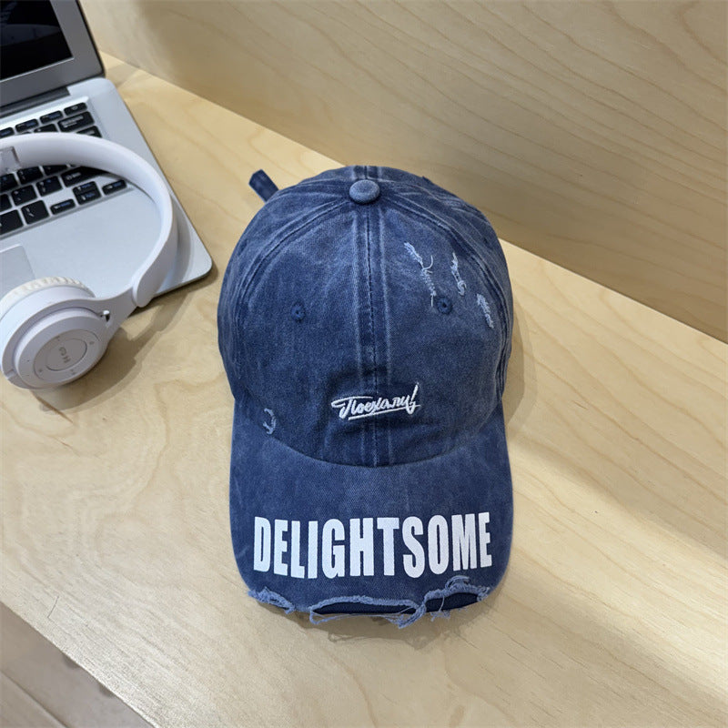 Men's Distressed Casual Cotton Cap Bowlift