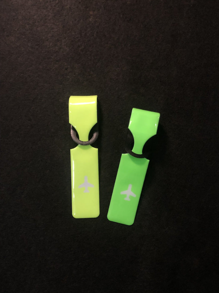 silicone airplane luggage tag with keyring clip and reflective travel ID strap Bowlift
