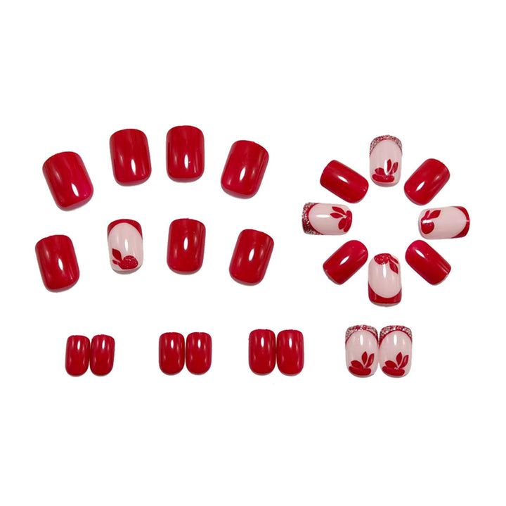 Artificial nails with floral design and elegant glitter details Bowlift
