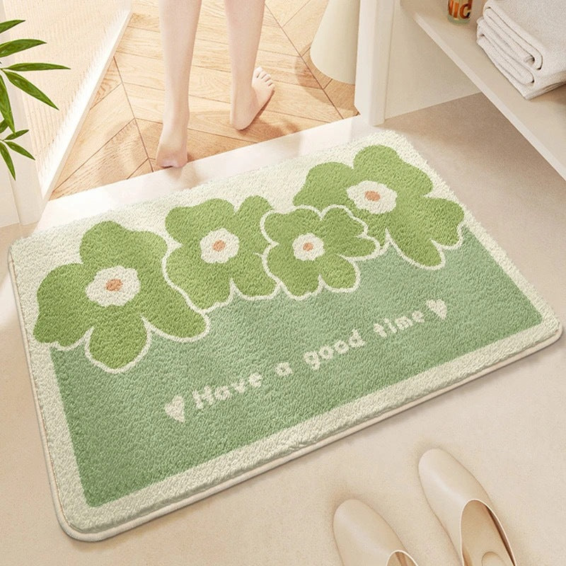 Floral Patterned Bath Mat Bowlift