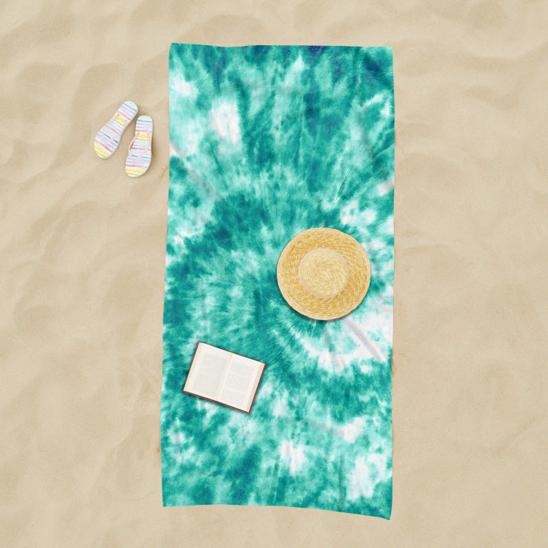 generously cut beach towel with TIE-DYE pattern Bowlift