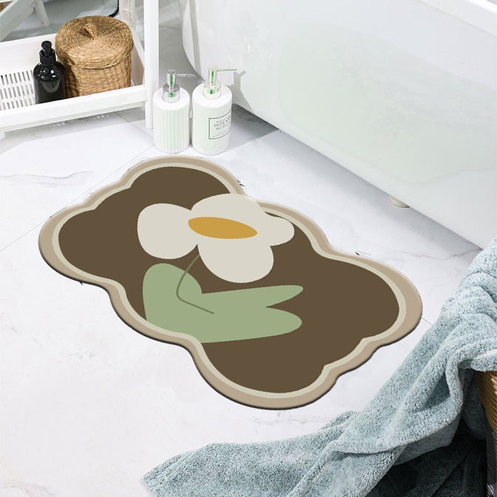 Decorative Floral Bath Mat Bowlift