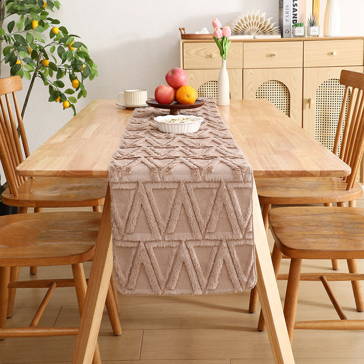 Textured Geometric Design Table Runner