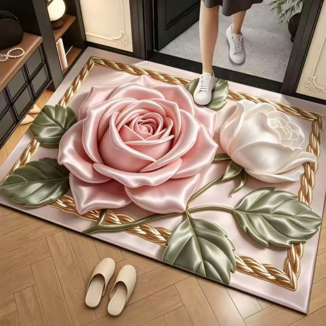 Lace-Trimmed Bath Mat Bowlift