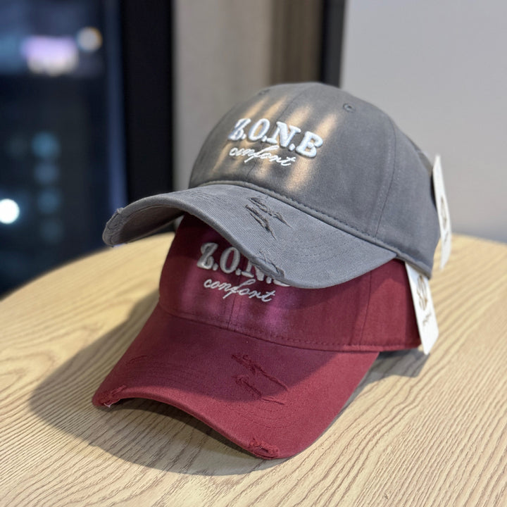 Unisex Distressed Cotton Baseball Cap Bowlift
