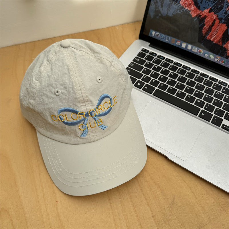 Women's Embroidered Bow-Detail Baseball Cap Bowlift