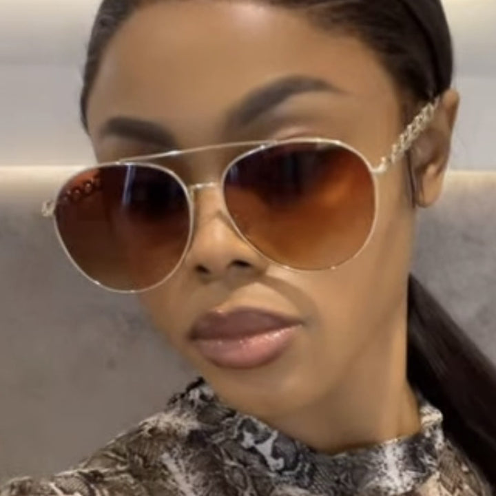 Women's striking sunglasses with luxurious chain detail and polarized lenses Bowlift