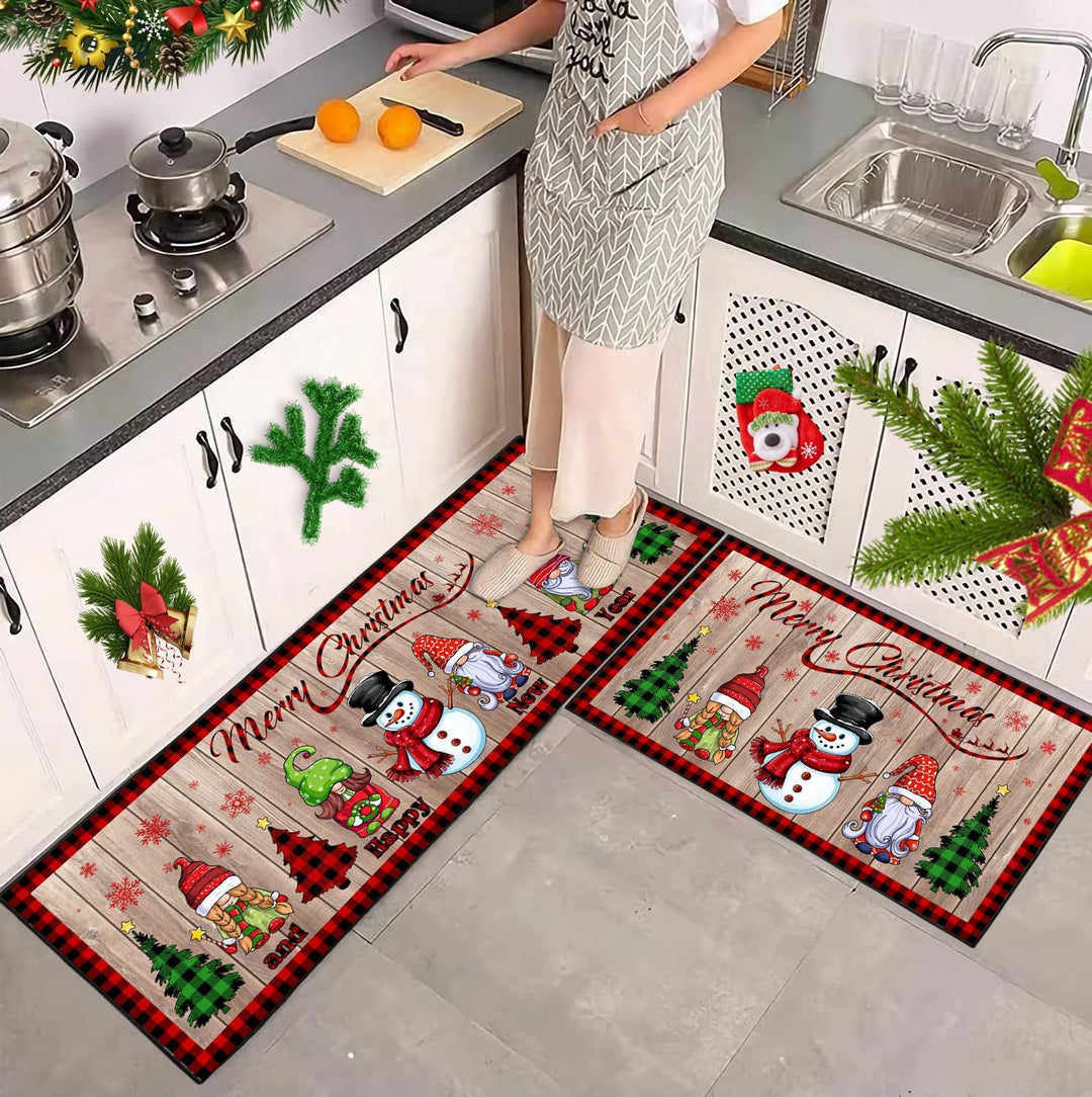 Festive Christmas Kitchen Mat Set Bowlift