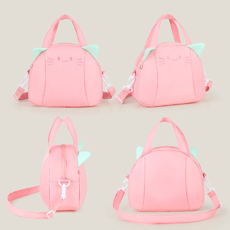 Playful Cat Motif Shoulder Bag Bowlift