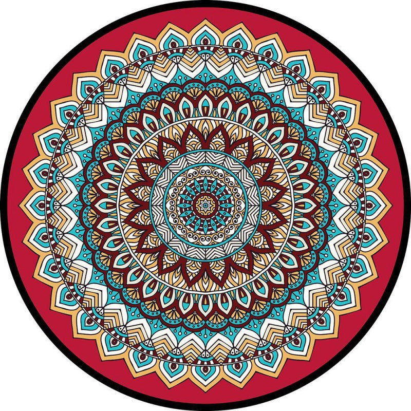 Circular Vintage Floral Area Rug Bowlift