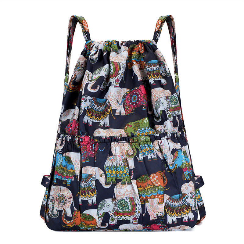 Floral Print Drawstring Backpack Bowlift