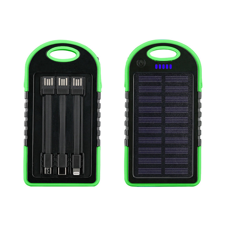 Portable Solar Power Bank with Integrated Cable Management and Fast Charging Function Bowlift