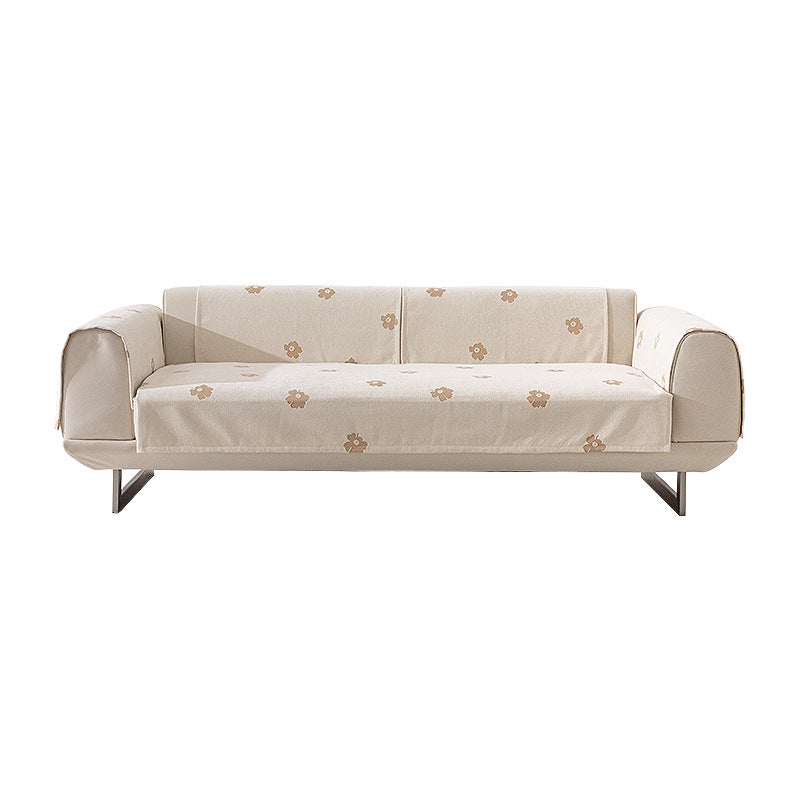 Three-seater sofa with geometric jacquard cover and sleek metal legs Bowlift