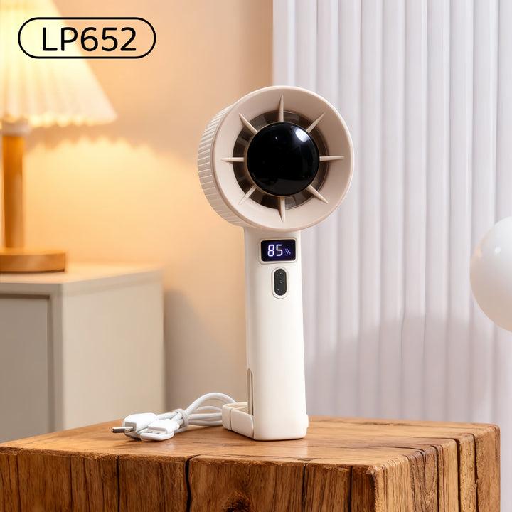 Women portable handheld fan with digital display and USB charging function Bowlift