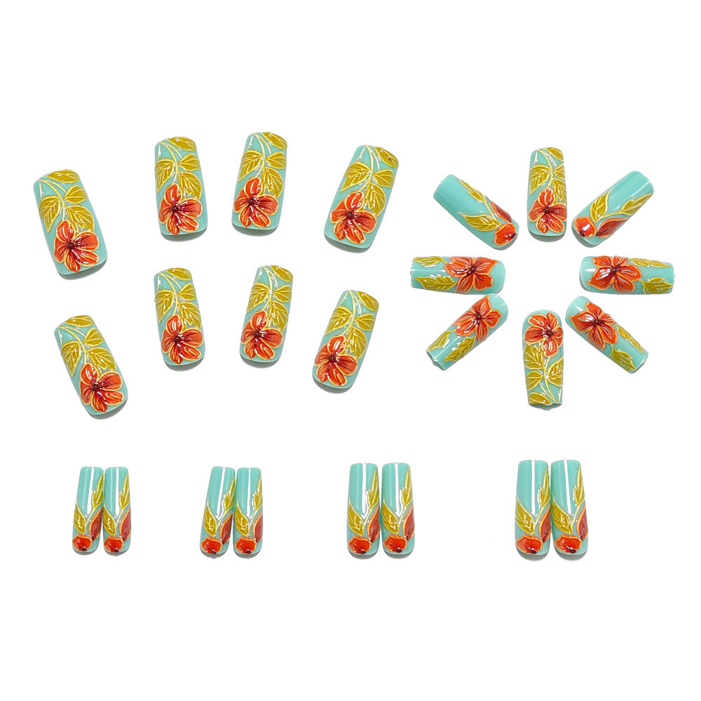 Artificial nails with elaborate 3D flower applications Bowlift