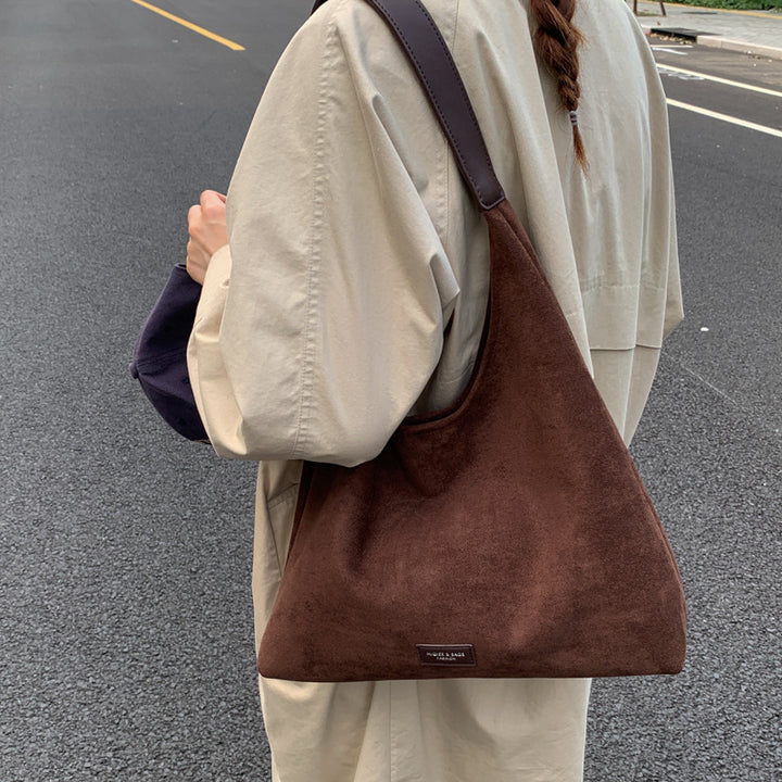 Premium Suede Slouchy Tote Bag Bowlift