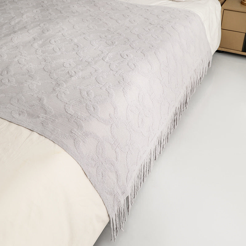 Decorative Fringe Throw Blanket Bowlift