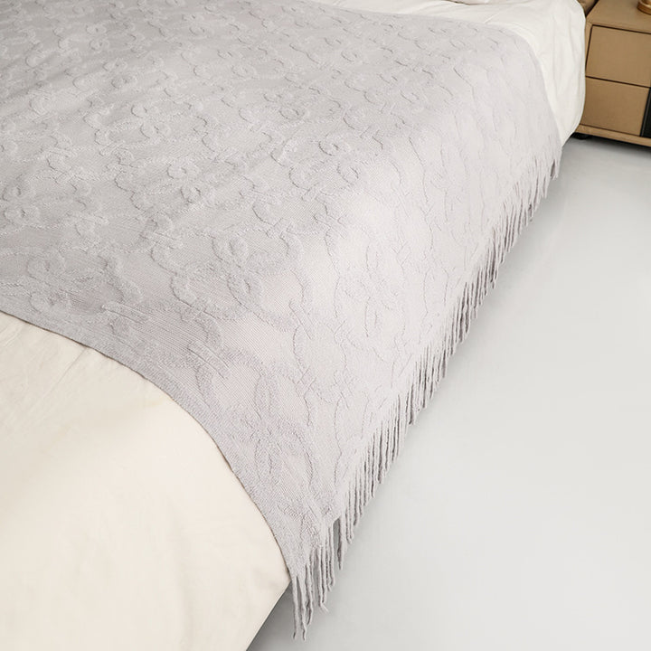 Decorative Fringe Throw Blanket Bowlift