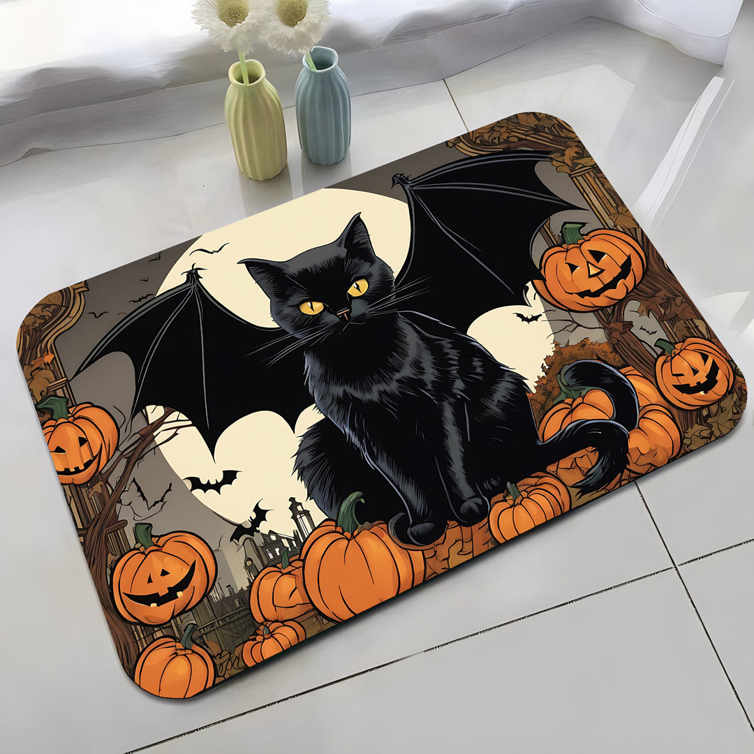 Halloween-Themed Cat Decorative Mat Bowlift