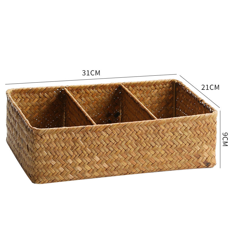 Woven Multi-Compartment Storage Basket Bowlift