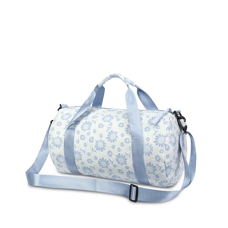 Sporty Duffel Bag With Floral Pattern Bowlift