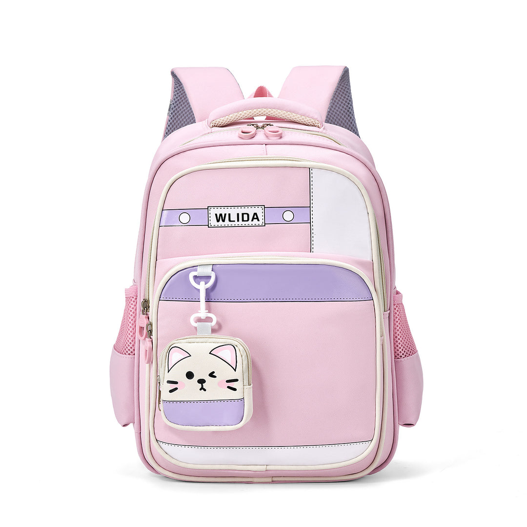 Girls' Cute Cat-Design School Backpack