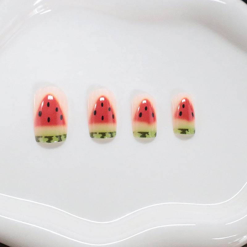 Watermelon-Inspired Nail Art Bowlift