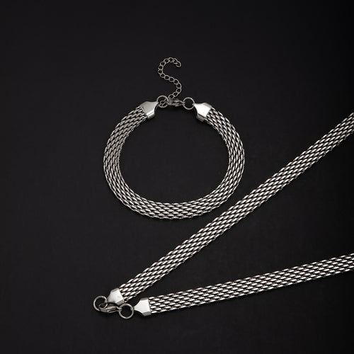 Textured Woven Chain Jewelry Set Bowlift