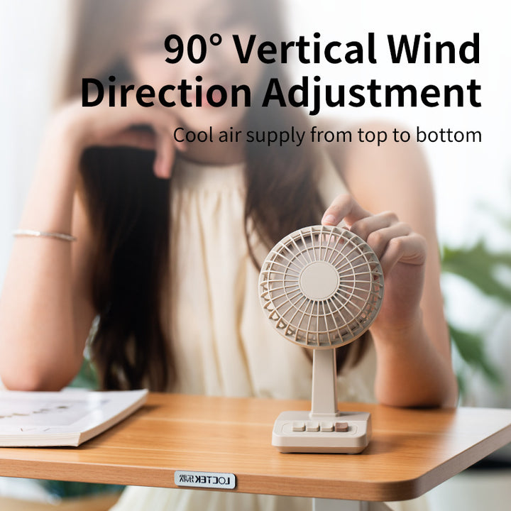 Ladies compact table fan with adjustable tilt angle Bowlift