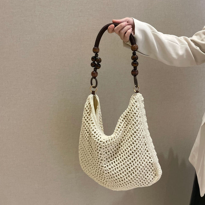 Hand-knotted bag with wooden handles Bowlift