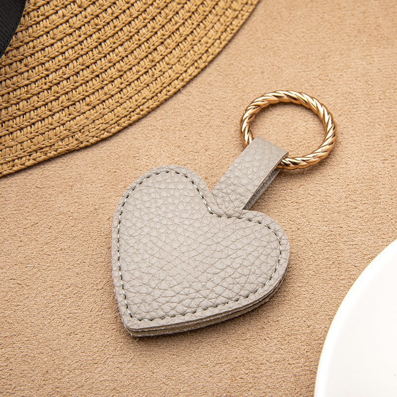 Heart-Shaped Leather Keychain Bowlift