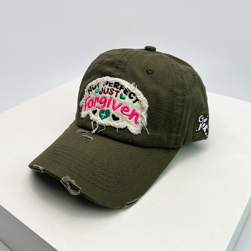 Women's Distressed Cotton Inspirational Baseball Cap Bowlift