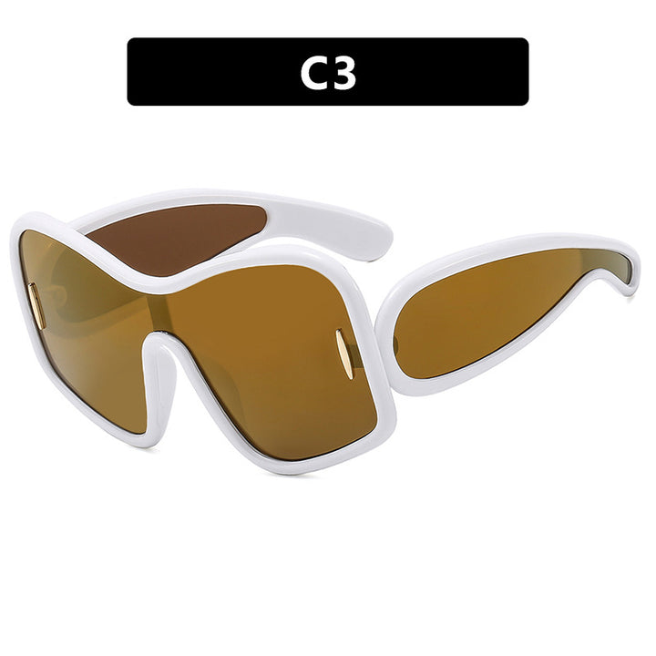 Women’s futuristic sunglasses with extra wide design and protective UV filter Bowlift