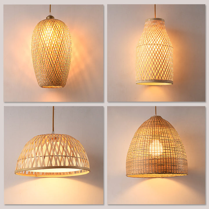Bamboo Woven Dome Pendant Light