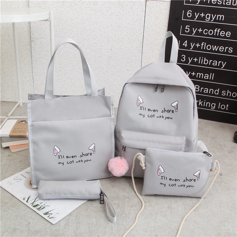Cute Character Multi-Piece Backpack Set Bowlift
