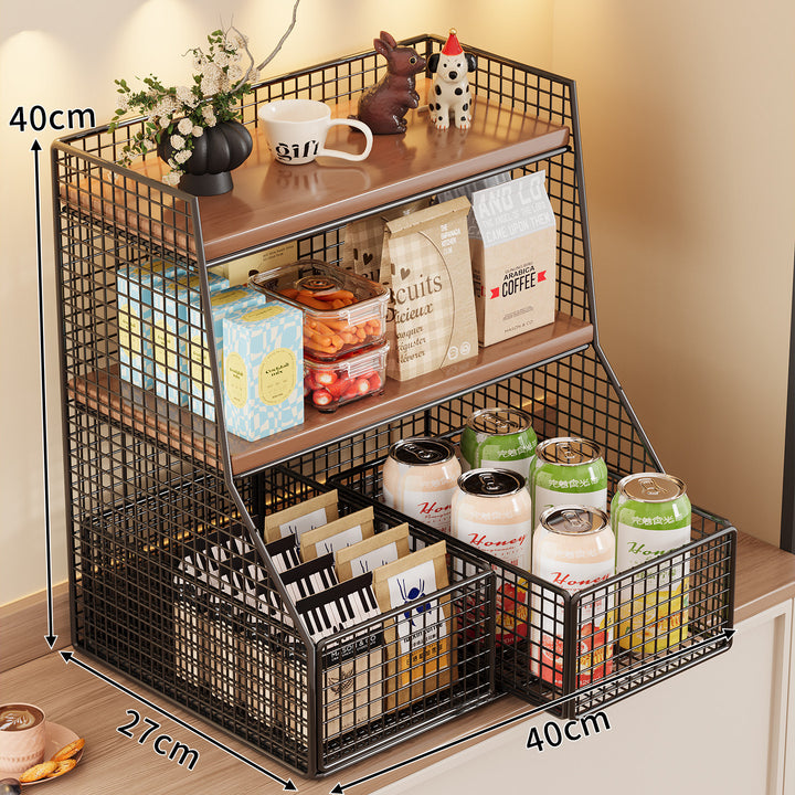 Rustic Two-Tier Storage Shelf Bowlift