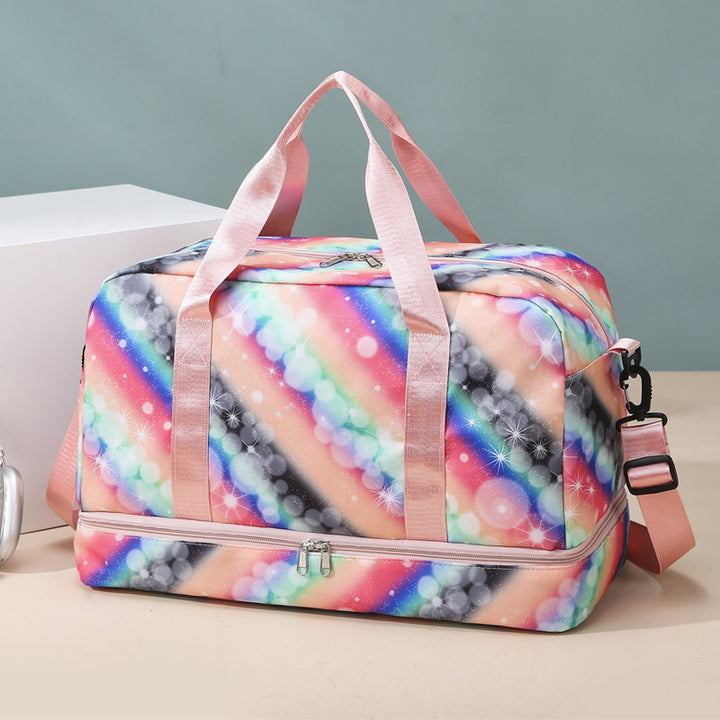Leisure travel bag with colorful design and multiple compartments Bowlift