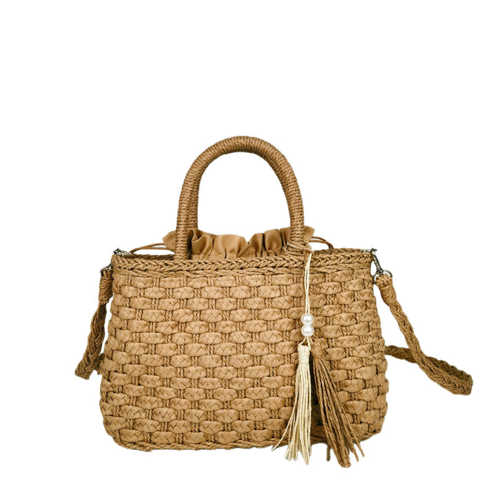 Woven Handbag with Drawstring Bowlift