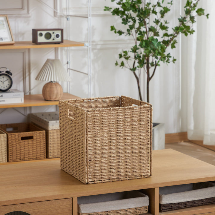Handwoven Storage Cube Basket Bowlift