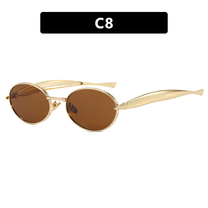 Women's fashionable sunglasses with oval frame and sparkling details Bowlift