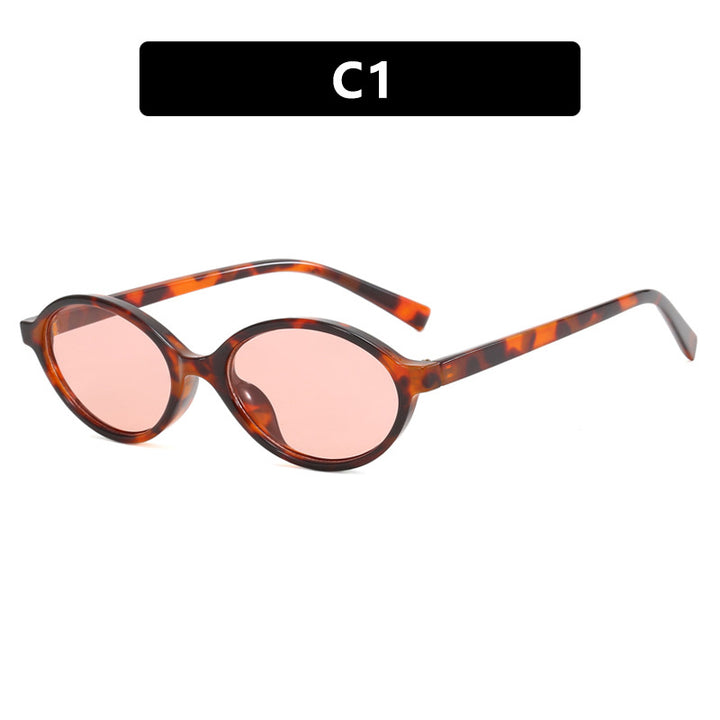 Women's fashionable oval sunglasses with curved frame and UV protection Bowlift