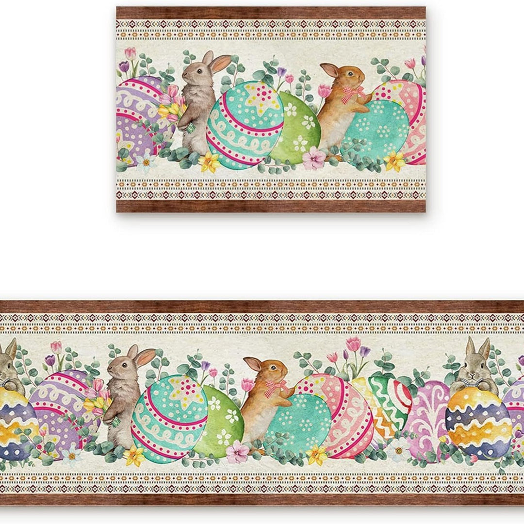 Decorative Bunny Print Runner Mat Bowlift