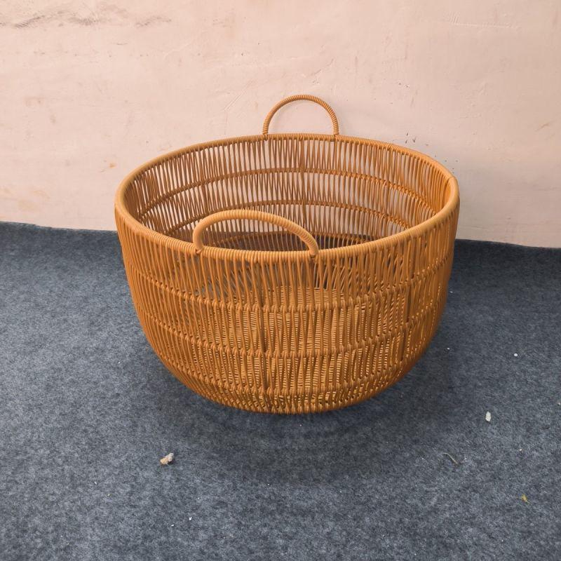 Large Round Handcrafted Woven Storage Basket Bowlift