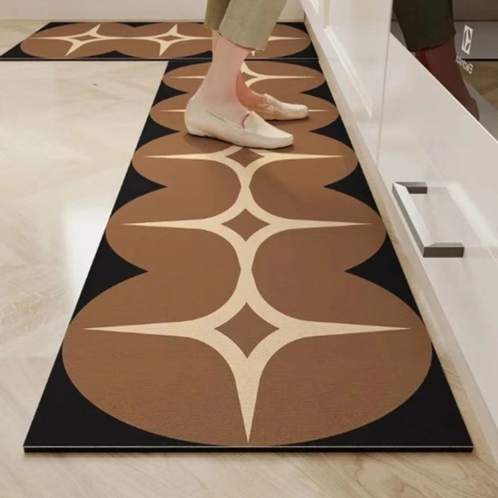 Floral Design Anti-Fatigue Kitchen Mat Bowlift