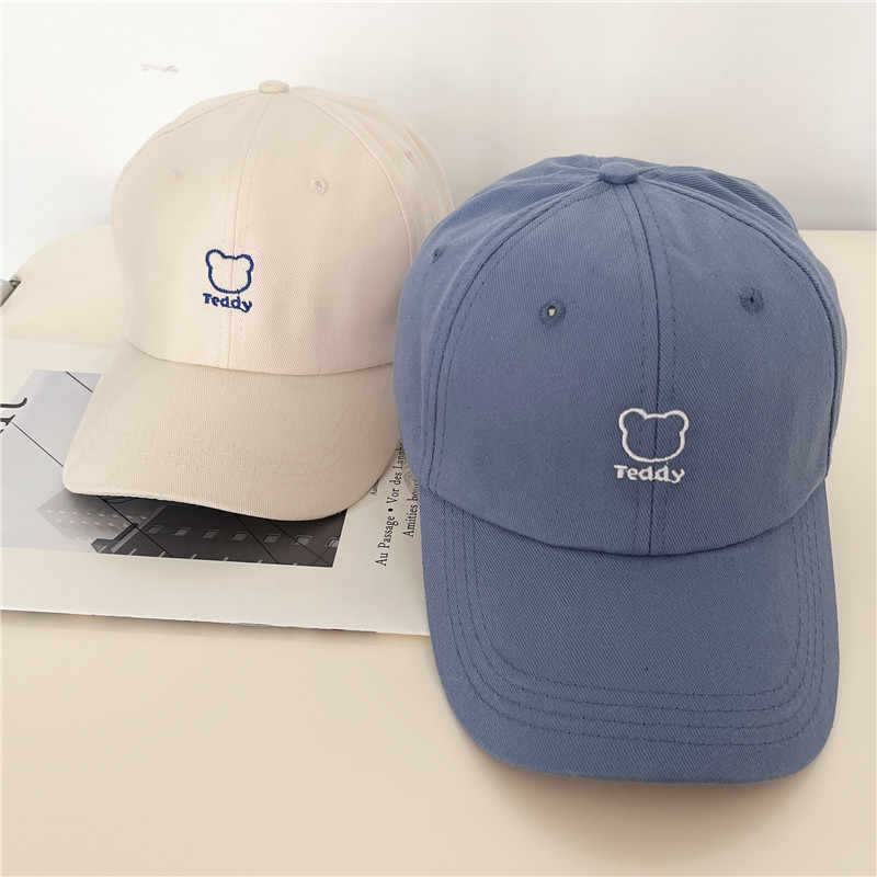 Women's Playful Teddy Bear Embroidered Baseball Cap Bowlift