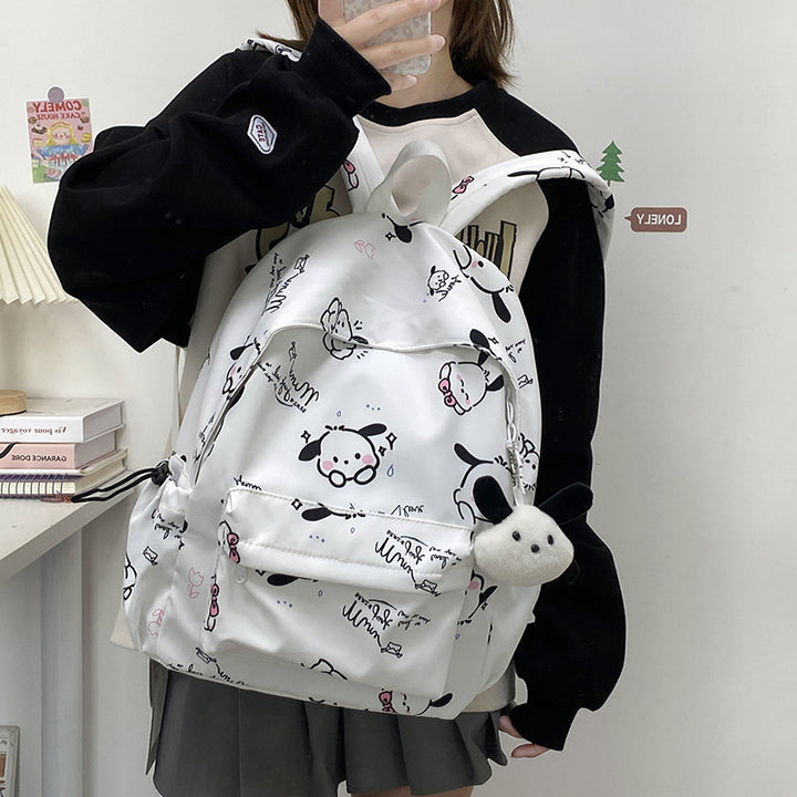 Whimsical Cartoon-Patterned Backpack Bowlift