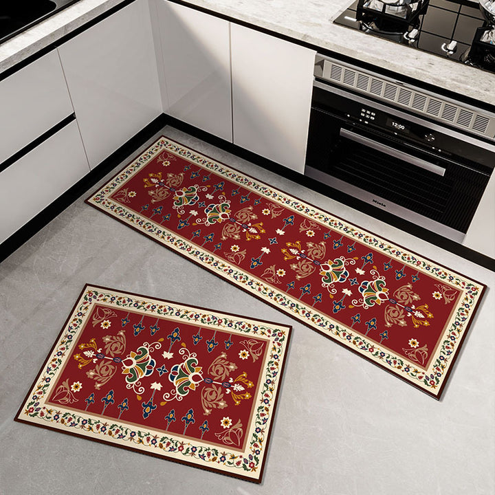 Floral Patterned Kitchen Runner Mat Bowlift